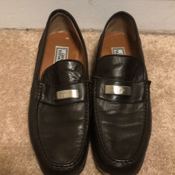 Versace Brown Leather Men’s Loafers size 8 main image 5